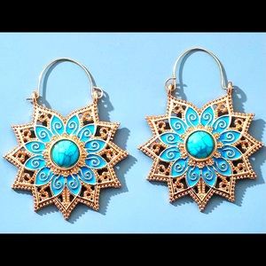 Blue turquoise earrings